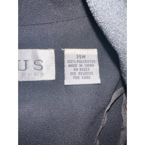 Chaus Womens Black Dress 14W Gold Buttons Short Sleeve Machine Washable - Picture 6 of 8